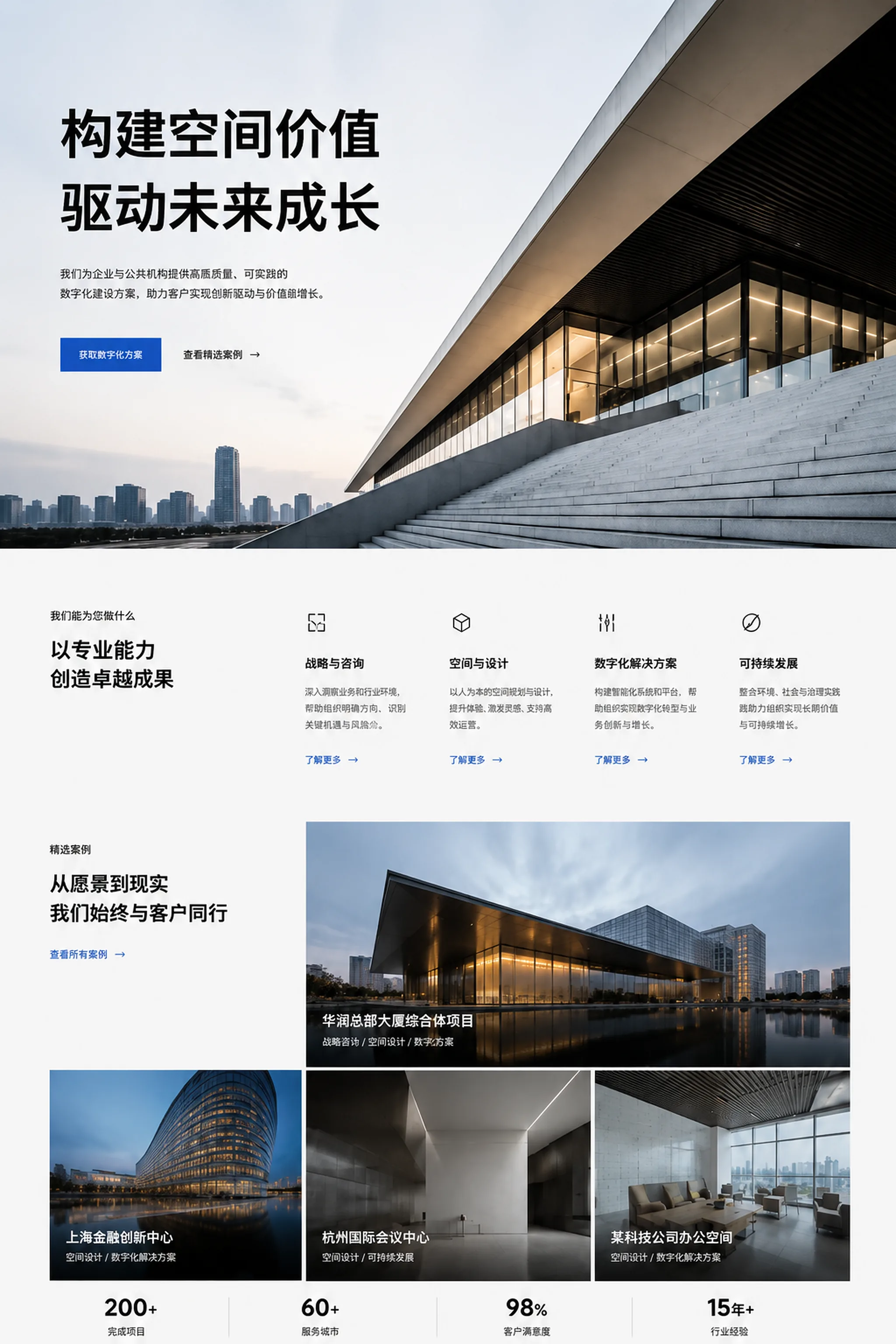 现代化企业网站页面设计示例